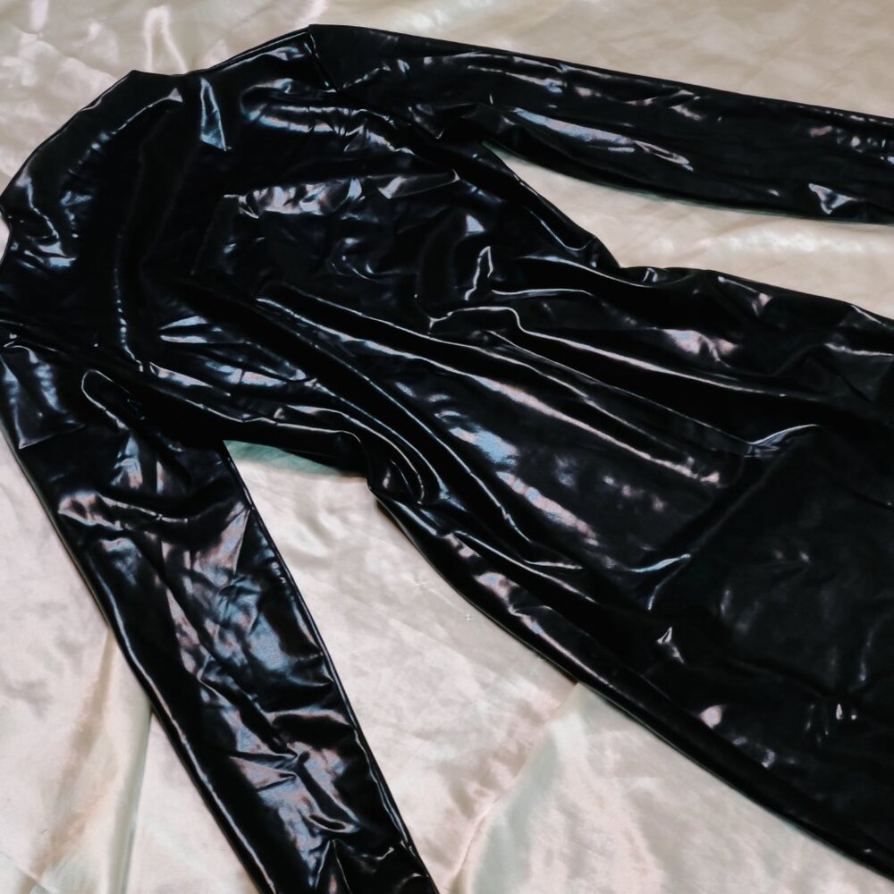 Black Vinyl Maxi Dress